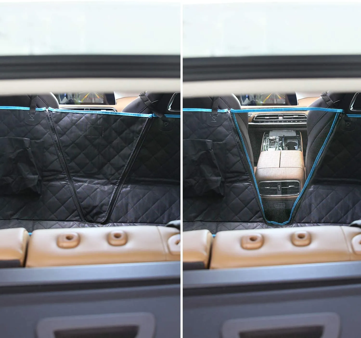 🐶  Dog Car Seat Covers with Mesh Window and Side Flap Durable Scratchproof Waterproof Pet Dog Hammock for Cars/Trucks/SUV