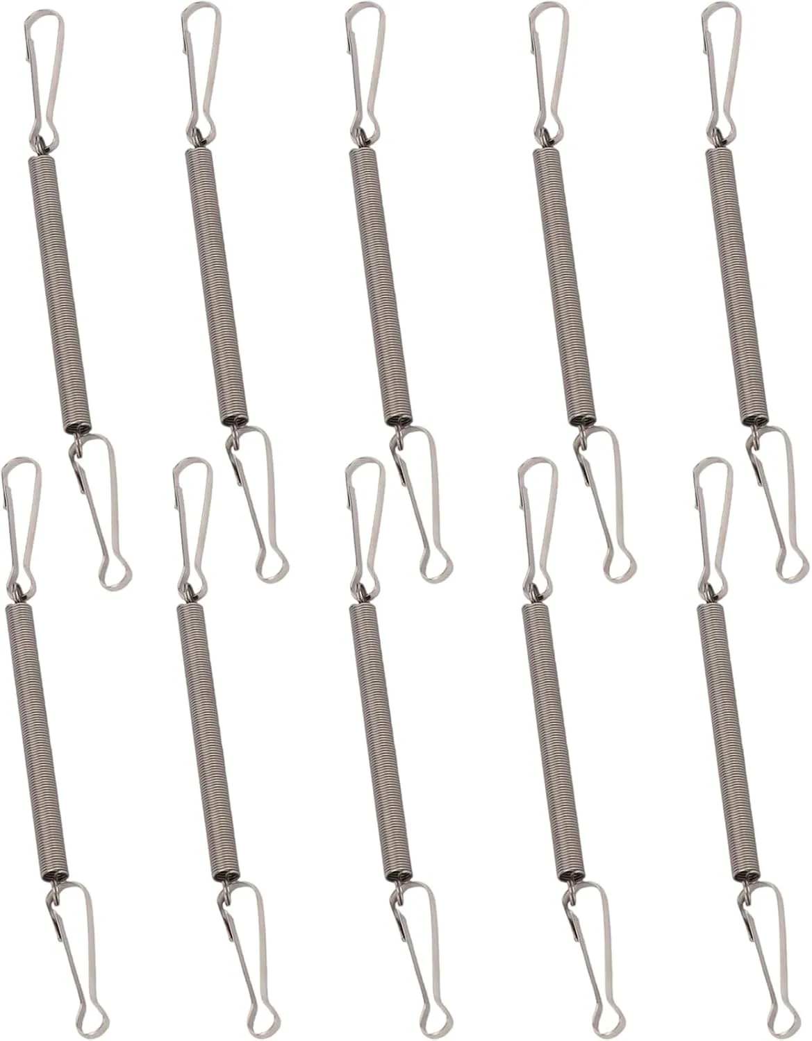 10 Pcs Spring Clips for Rabbit Water Bottles, Metal Spring with 2 Clips Stainless Steel Small Animal Cage Accessories Fixing Water Dispenser for Water Bottle Spring Clip Rabbit Hamster