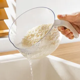 1000ml Rice Measuring Cup with Drain Holes and Clear scale BPA-Free PET, Non-Slip Handle, Large Capacity Scoop for Cooking, suitable for Families