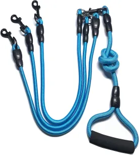 3 in 1 Durable Nylon Dog Leash with Padded Handle, 360 Swivel No Tangle Climbing Rope Removable Pet Traction Rope, Lead for Medium Large Dogs Blue