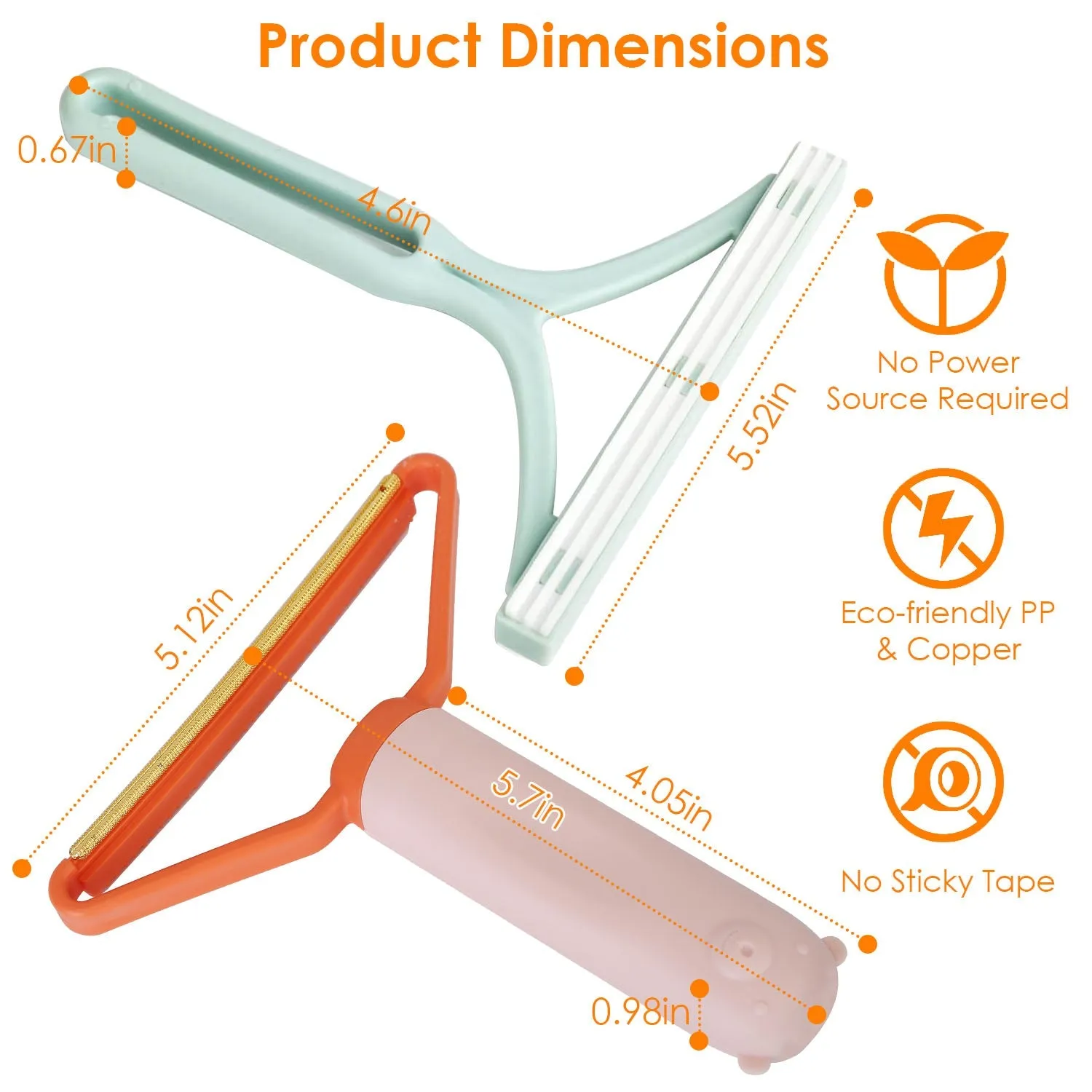 3-Piece: Portable Reusable Double Side Lint Remover