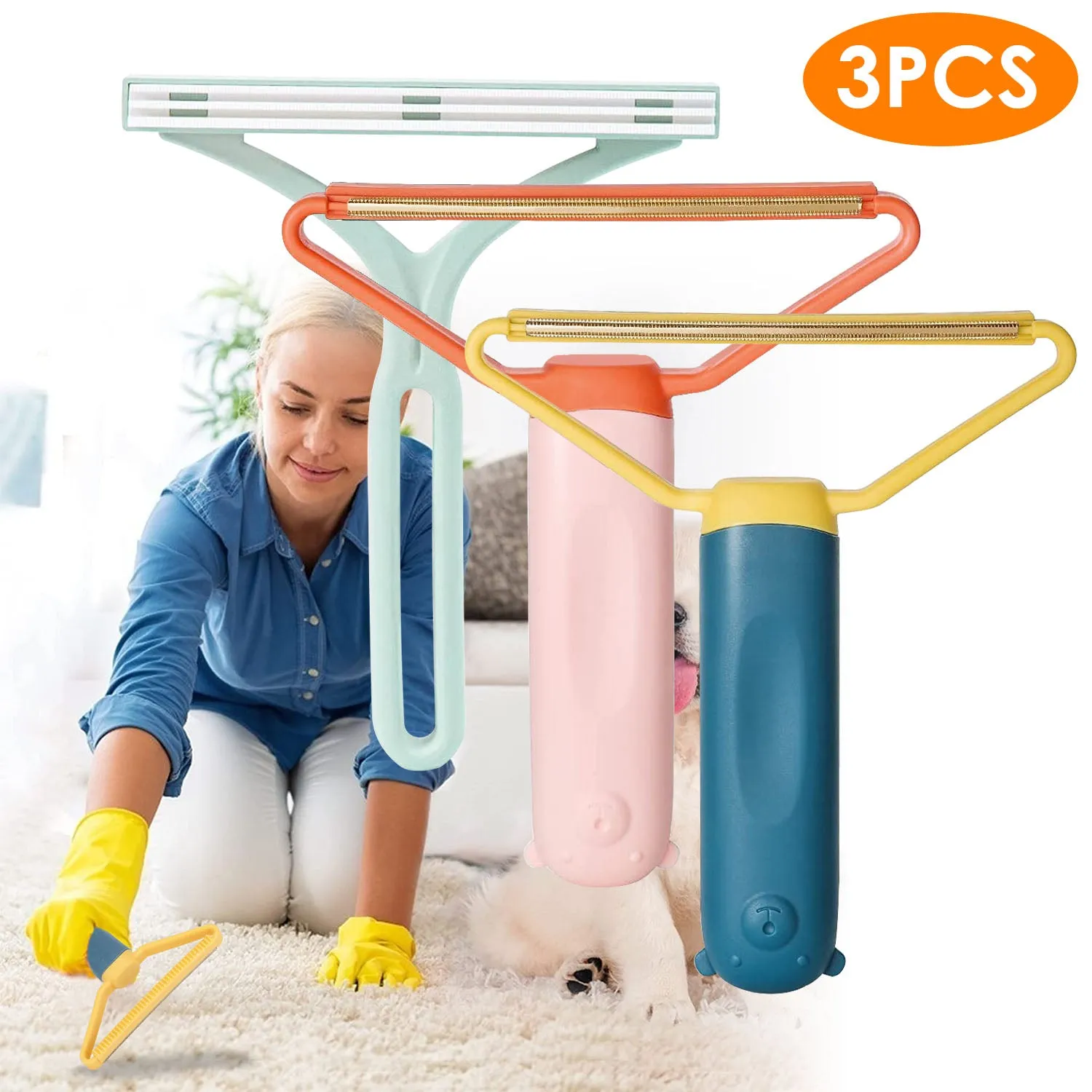 3-Piece: Portable Reusable Double Side Lint Remover