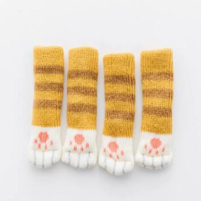 4pcs Knitting Cat Leg Chair Socks