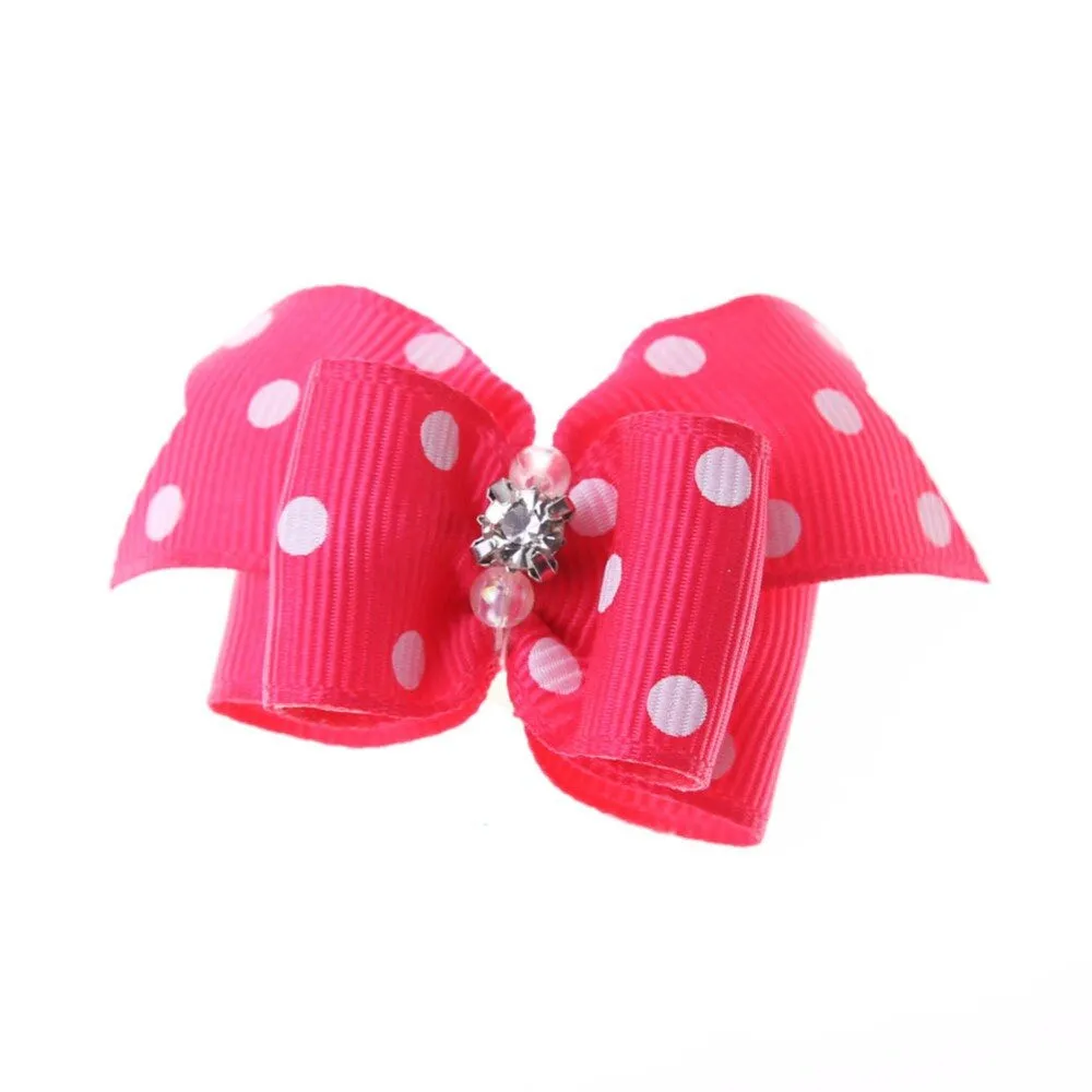 5Pcs Pet Leather Band Flower Bows