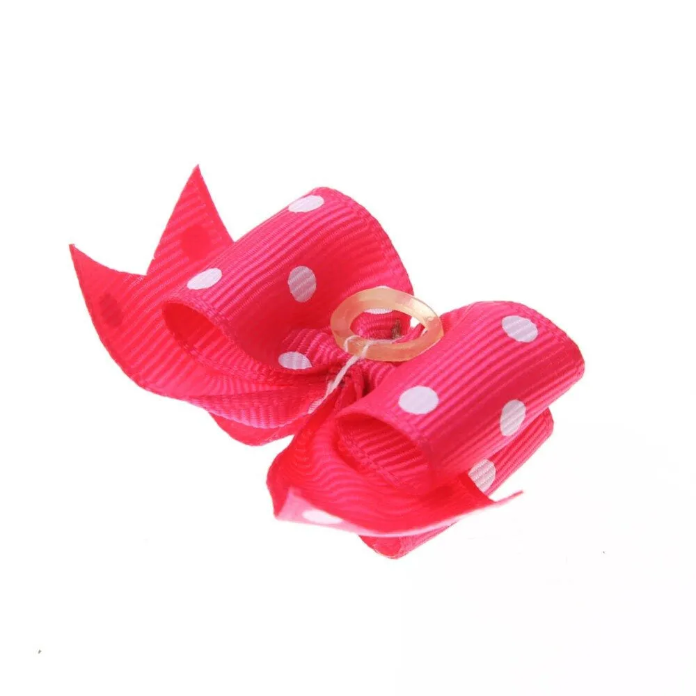 5Pcs Pet Leather Band Flower Bows