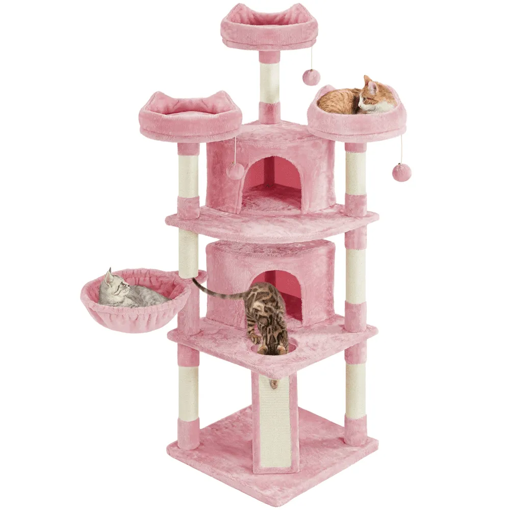69'' Large Cat Tree Tower with 2 Condos and Scratching Post