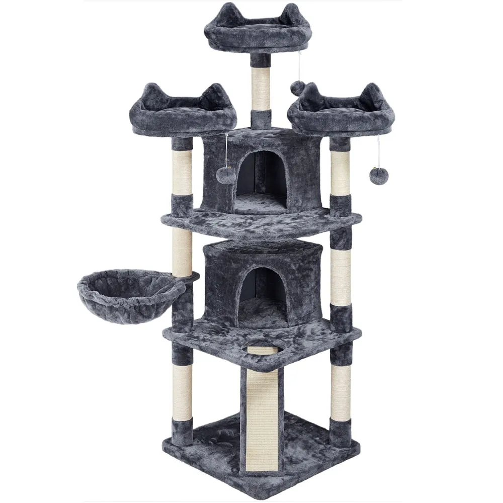 69'' Large Cat Tree Tower with 2 Condos and Scratching Post