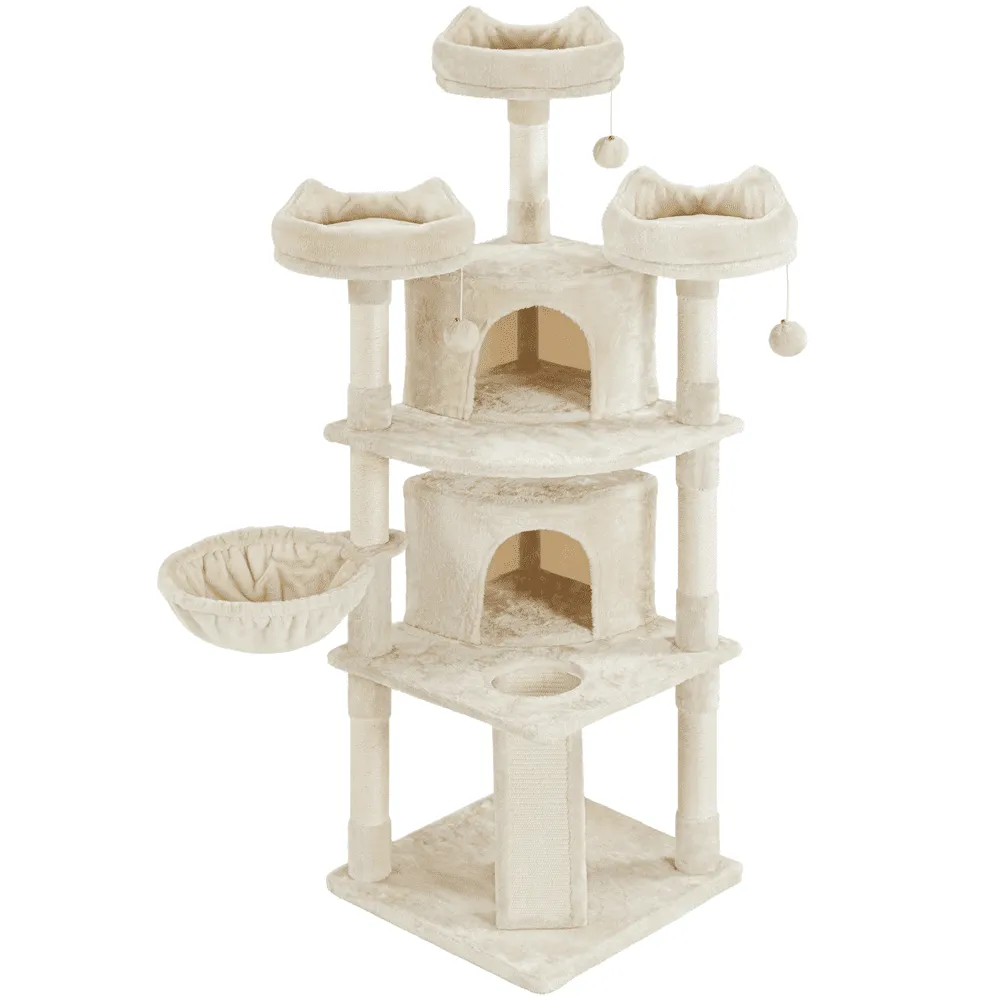 69'' Large Cat Tree Tower with 2 Condos and Scratching Post