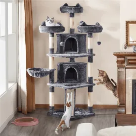 69'' Large Cat Tree Tower with 2 Condos and Scratching Post