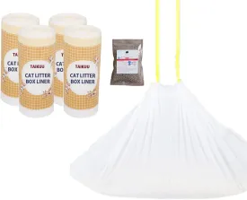 80 Count Cat Litter box Liners, Compatible with Automatic Thick Drawstring Heavy Duty Replacement Waste Trash Bags -20.5" x 17.7"