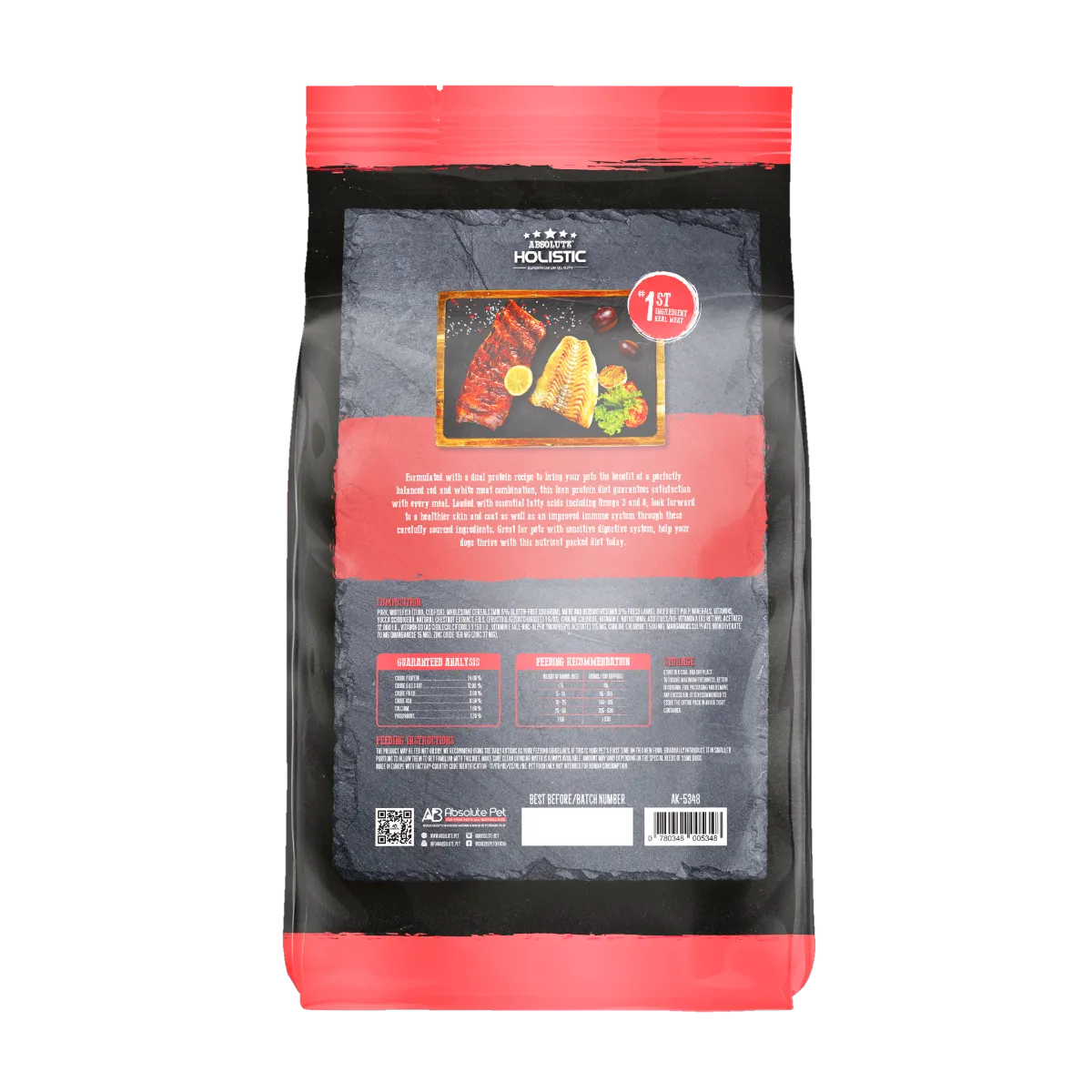 Absolute Holistic Kibbles in the Bag Dry Dog Food - Pork & Codfish (2kg)