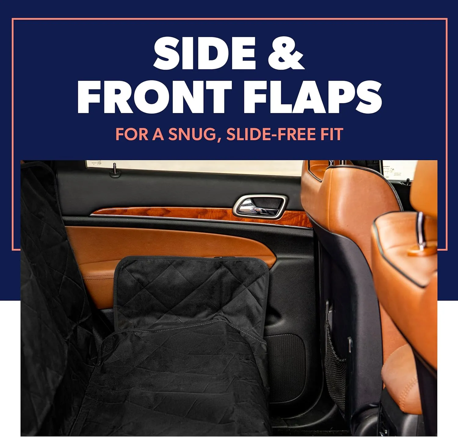 Active Pets Dog Car Seat Cover for Back Seat, Waterproof Vehicle Protector, Durable Scratch Proof Nonslip Pet Protection, Machine Washable, Black