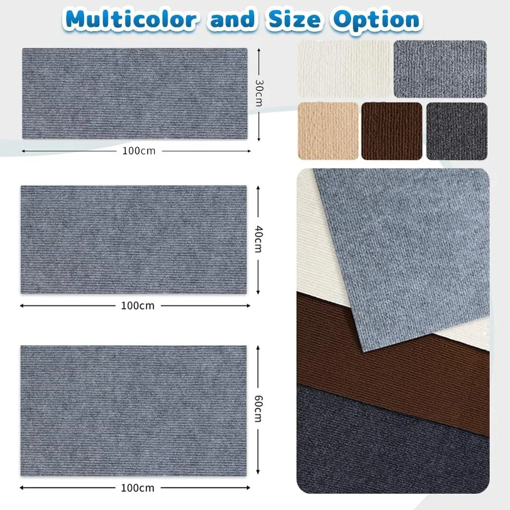Adhesive Cat Scratcher Mat, Cat Scratching Post DIY Climbing Carpet, Trimmable Cat Scratch Furniture Protector Pad for Wall Couch