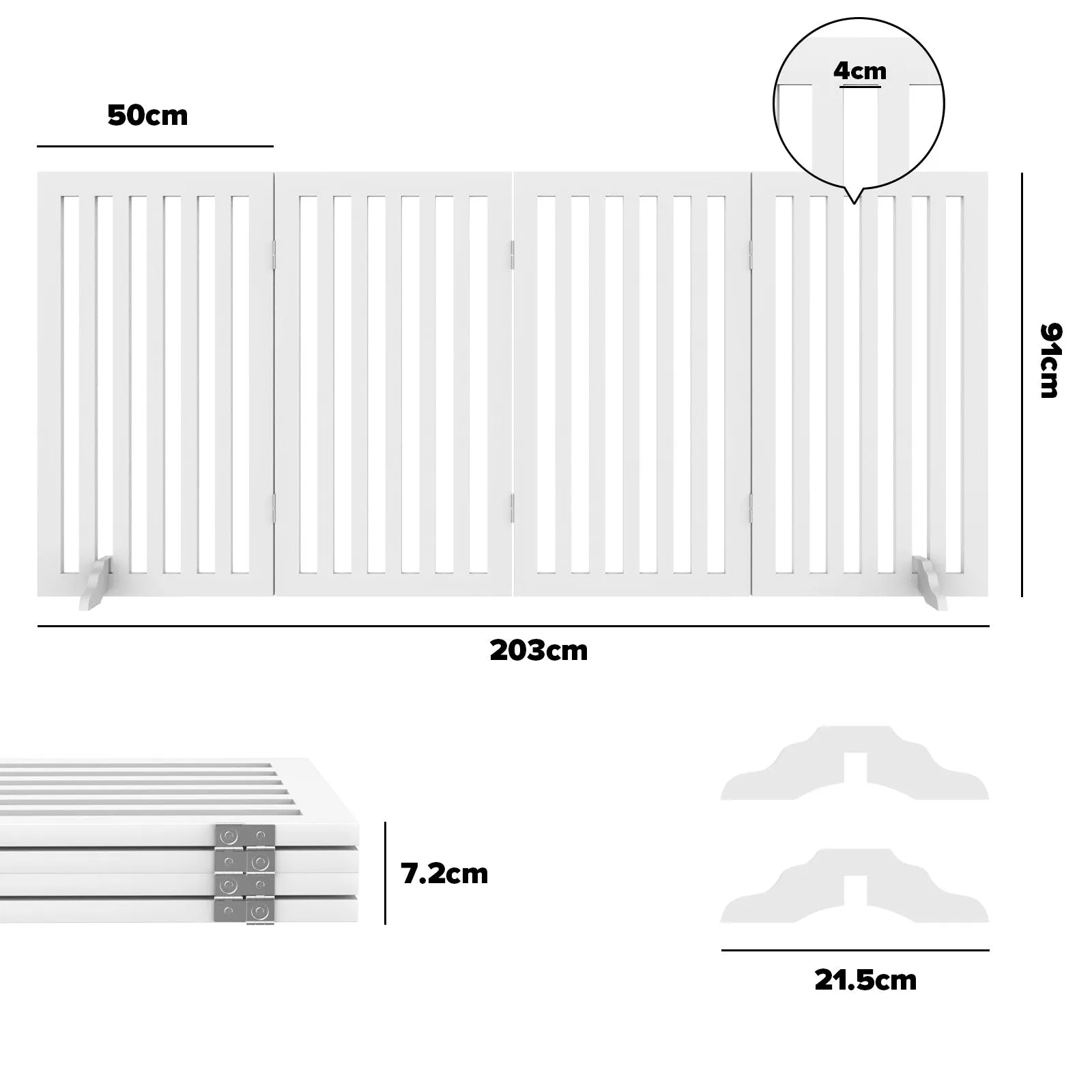 Advwin Wooden Pet Gate Dog Fence