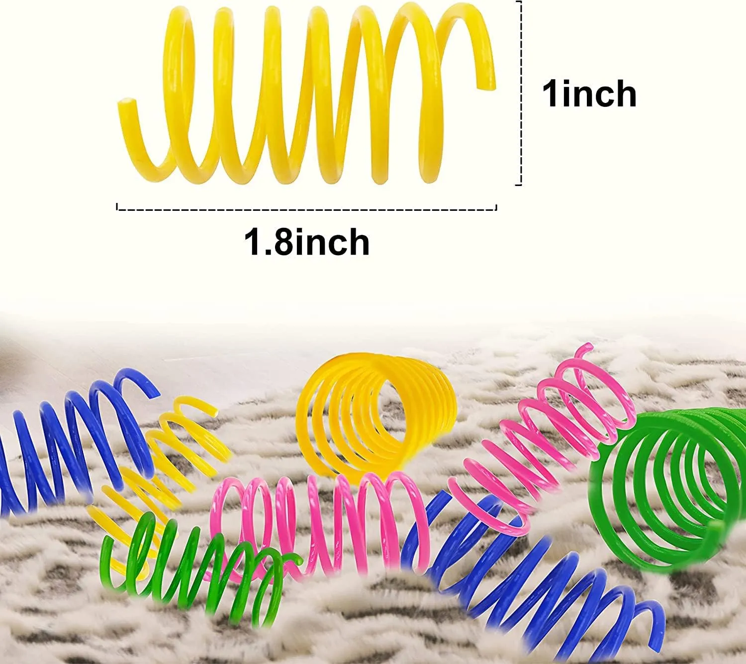 AGYM Colorful Plastic Spring Cat Toys, 30 Pack Spiral Springs for Indoor Cats to Swat, Bite, Hunt, Interactive Toys for Cats and Kittens