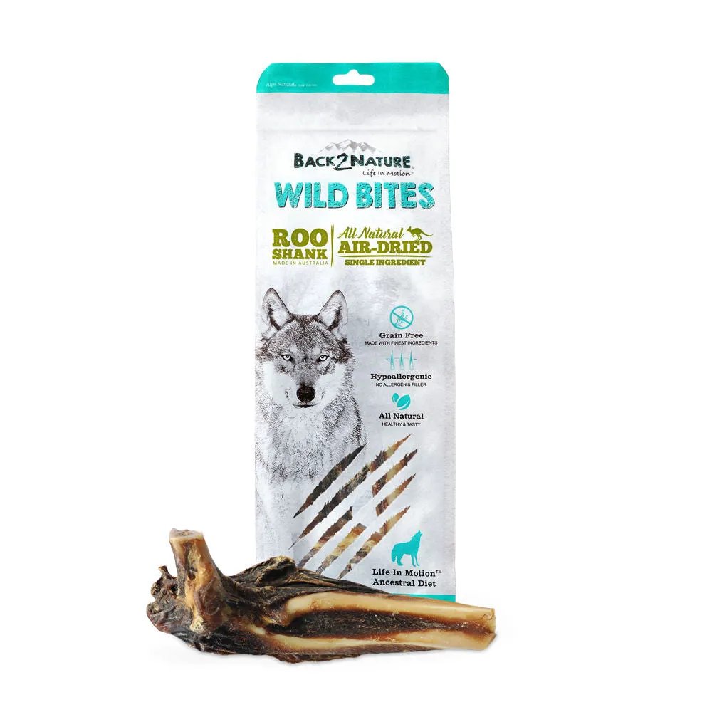 Back2Nature Wild Bites Roo Shank Air Dried Dog Treats 2pcs