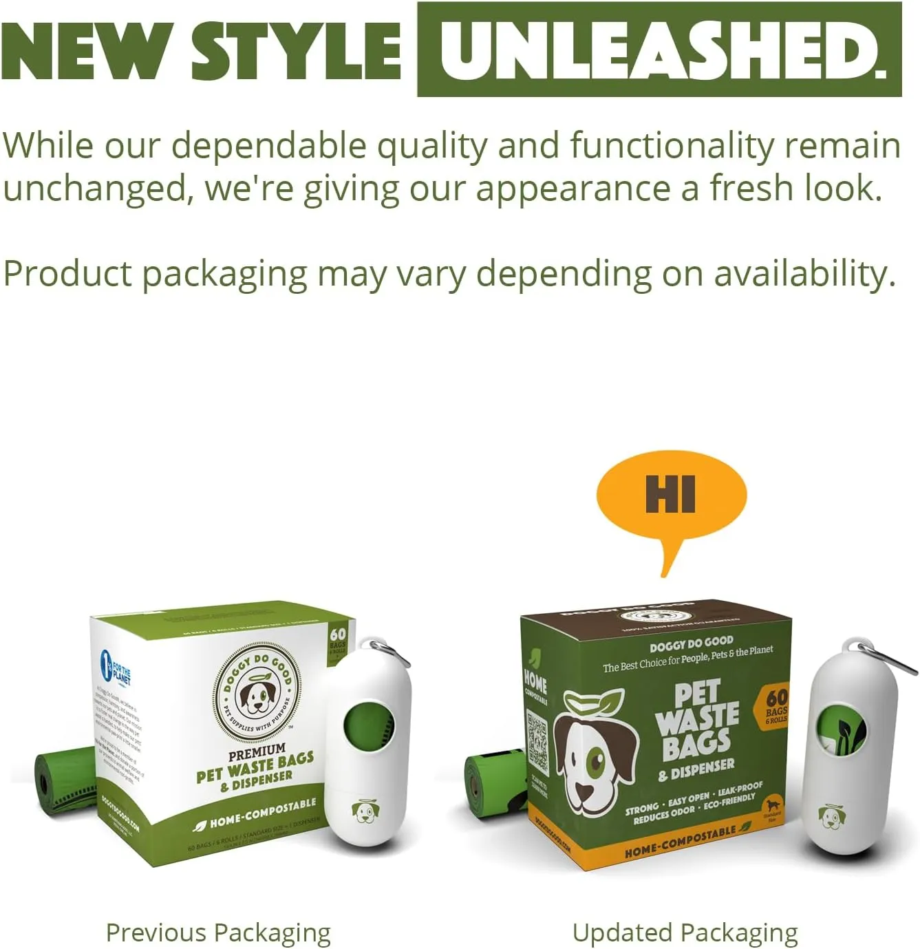 Biodegradable Poop Bags, Dog Waste Bags, Unscented, Vegetable-Based & Eco-Friendly