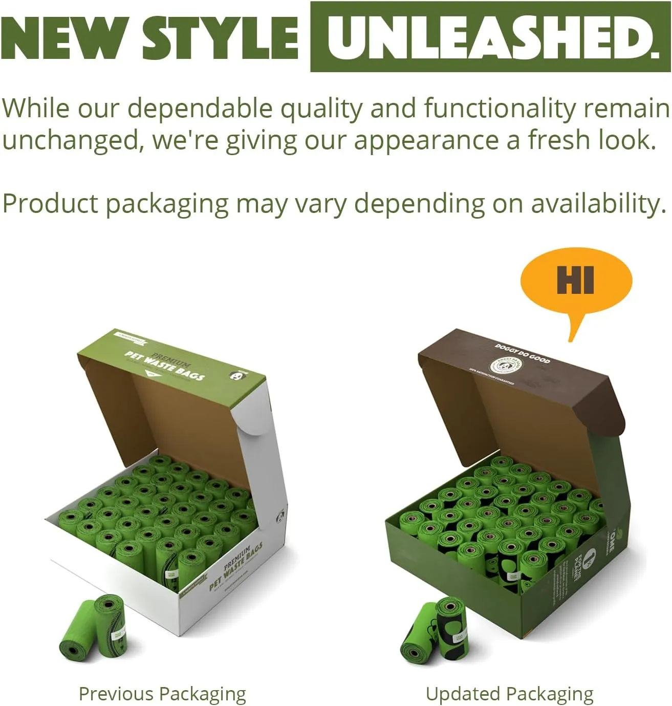 Biodegradable Poop Bags, Dog Waste Bags, Unscented, Vegetable-Based & Eco-Friendly