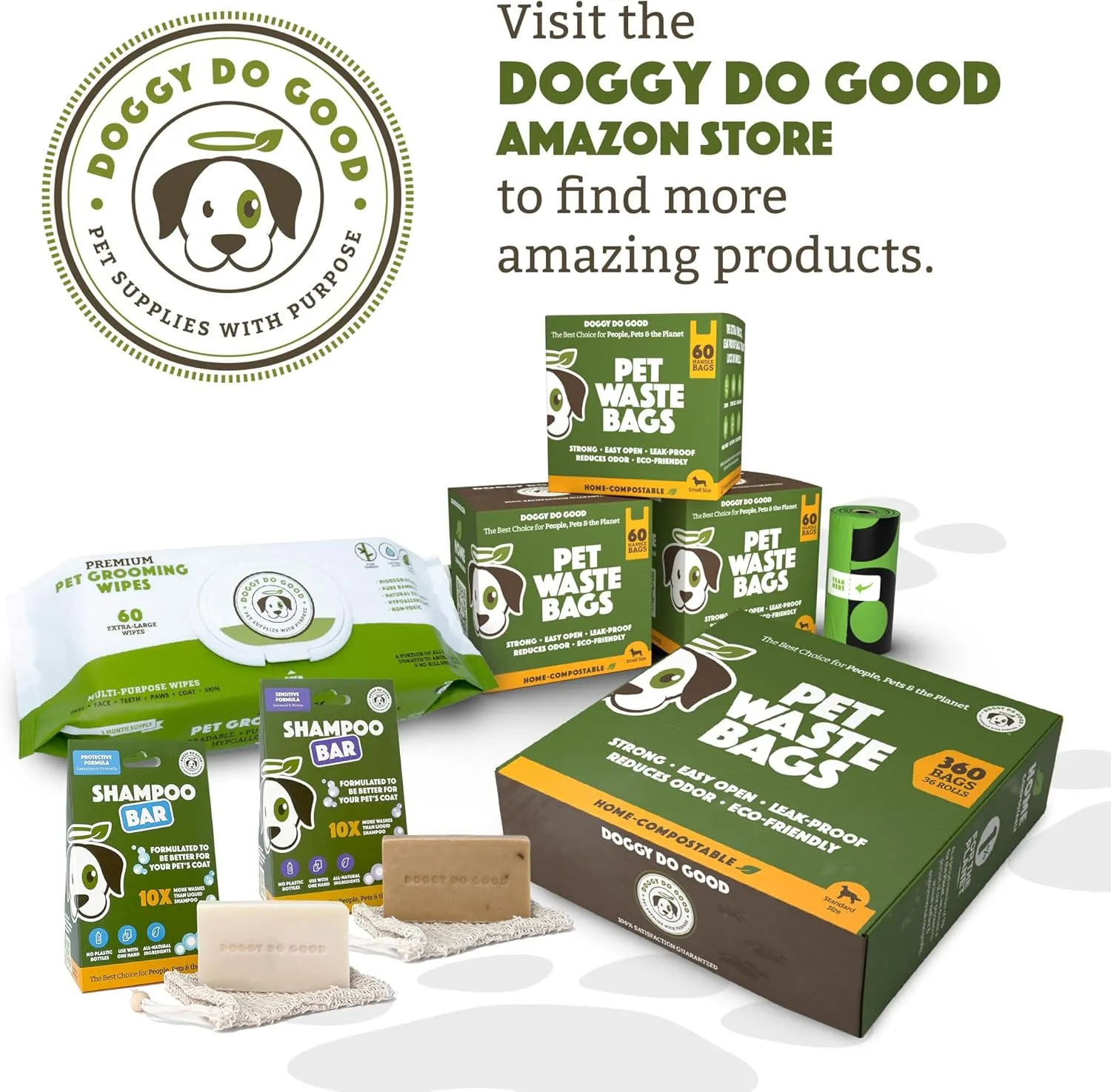 Biodegradable Poop Bags, Dog Waste Bags, Unscented, Vegetable-Based & Eco-Friendly