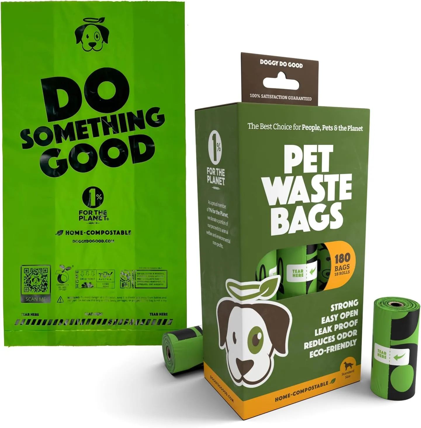 Biodegradable Poop Bags, Dog Waste Bags, Unscented, Vegetable-Based & Eco-Friendly