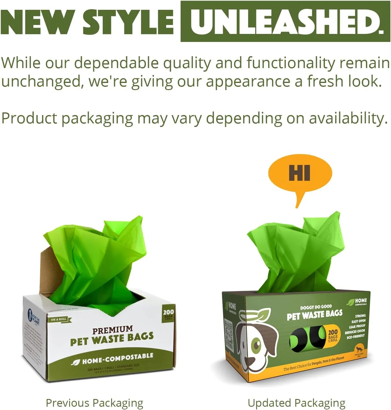 Biodegradable Poop Bags, Dog Waste Bags, Unscented, Vegetable-Based & Eco-Friendly