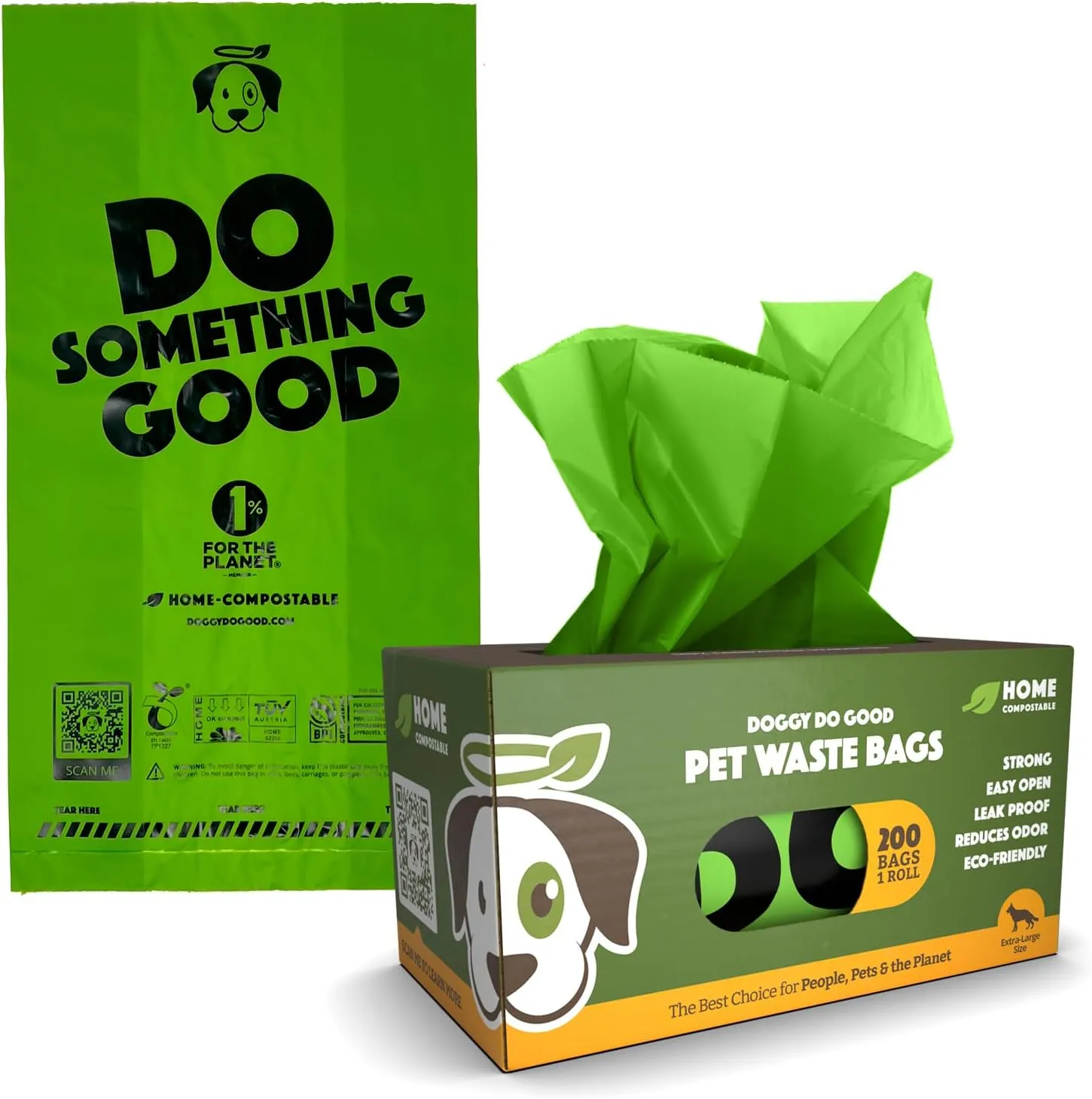 Biodegradable Poop Bags, Dog Waste Bags, Unscented, Vegetable-Based & Eco-Friendly