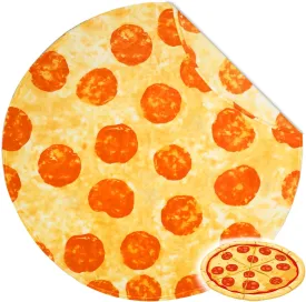 Bnuitland Pizza Funny Blanket, 300 GSM Double Sided Giant Novelty Realistic Food Blanket with Pouch for Adults and Kids, Super Soft Flannel Throw