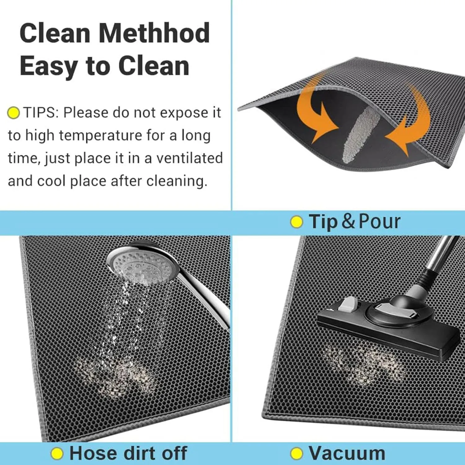 Cat Mats for Litter, 24X35In/26X46In Honeycomb Double Layer Cat Litter Trap Mat Cat Litter Pad, Less Waste,Soft On Paws,Non-Slip,24X35In-Beige