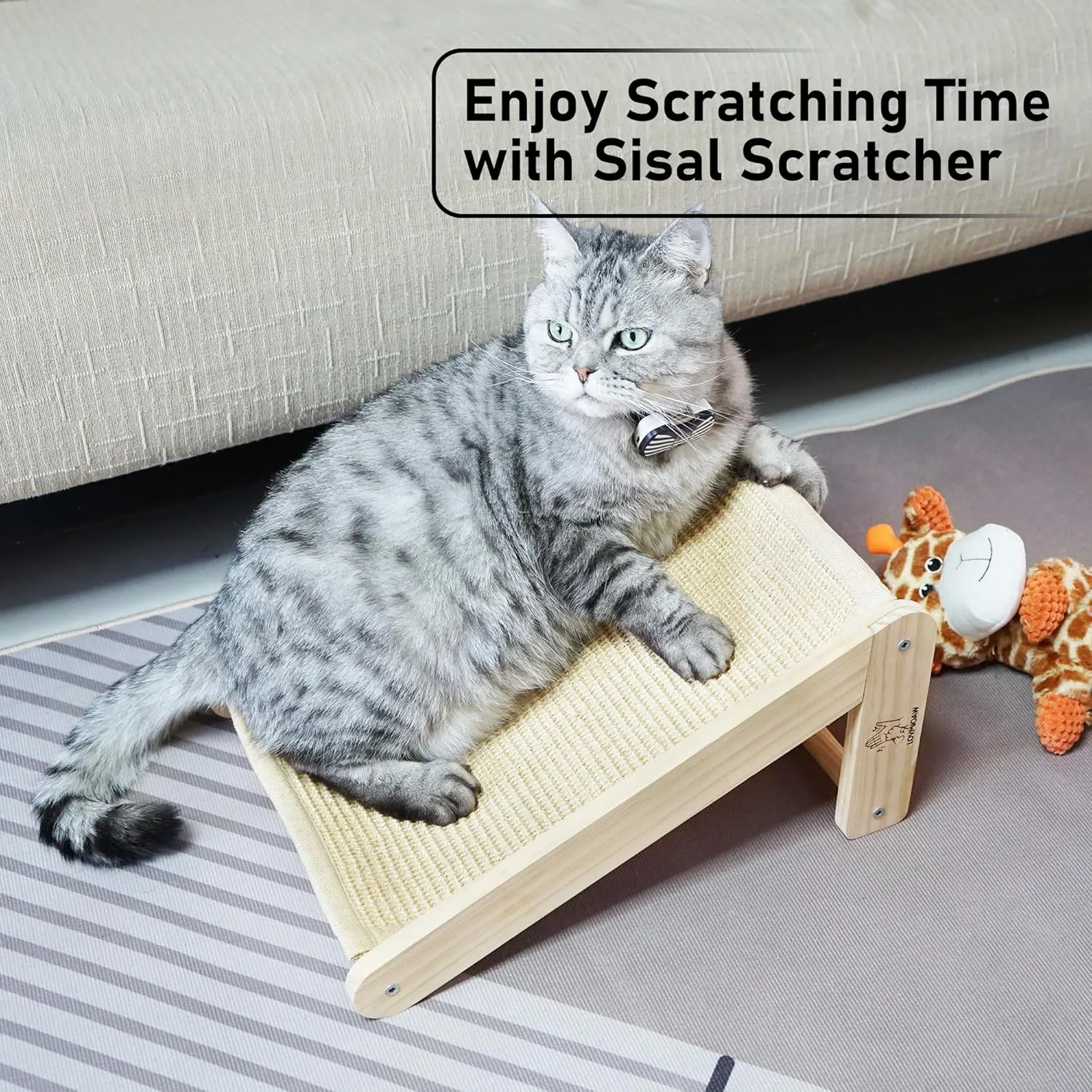 Cat Scratcher, L-Shape Cat Scratcher for Indoor Cats, Three Modes Cat Scratcher, Durable Natural Sisal Cat Scratch Furniture Protector