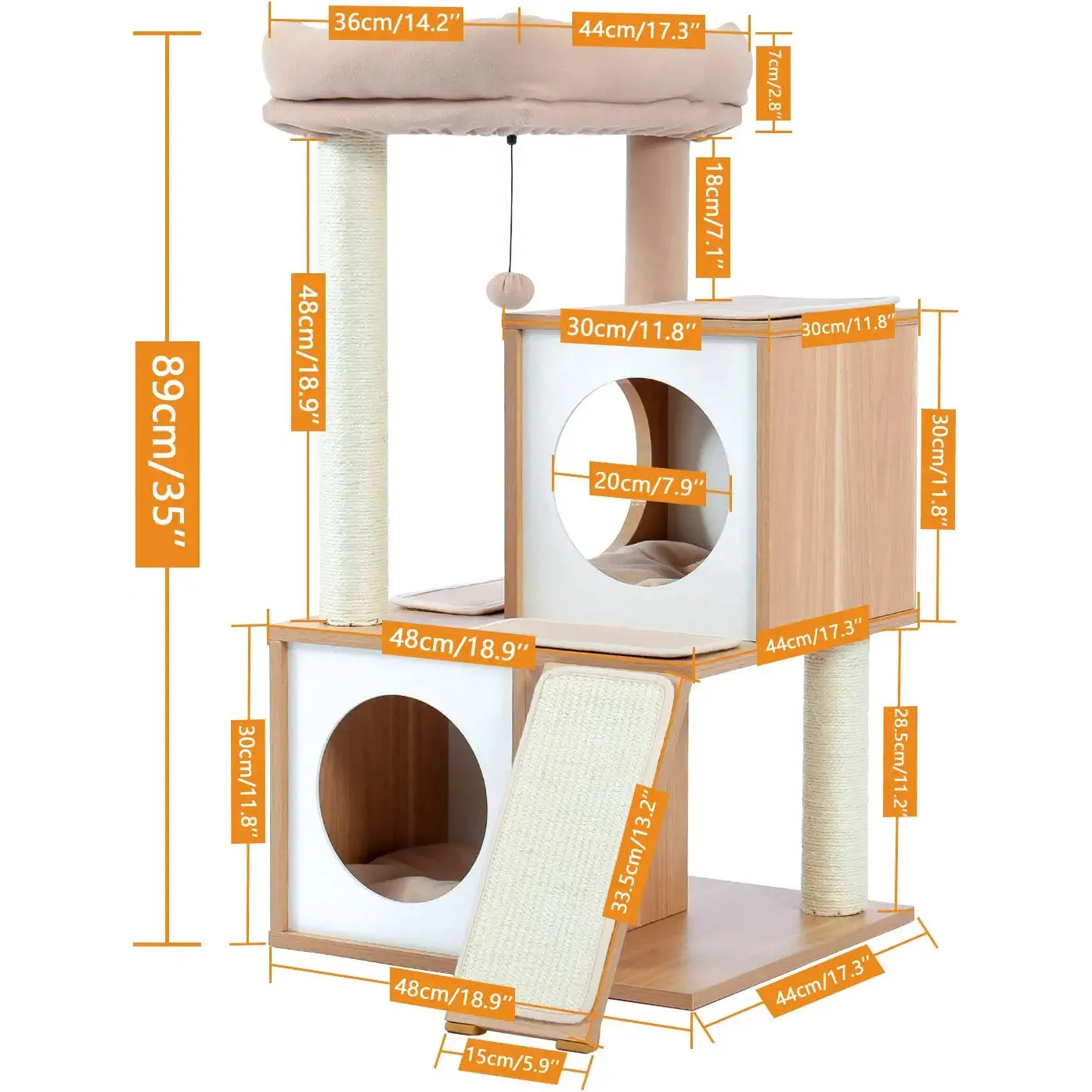 Cat Tree Deluxe 34" Cat Tower