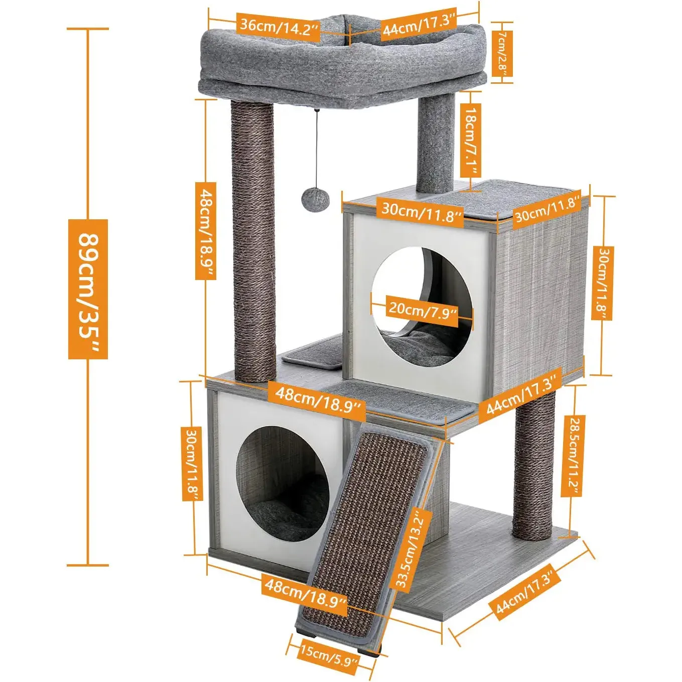 Cat Tree Deluxe 34" Cat Tower