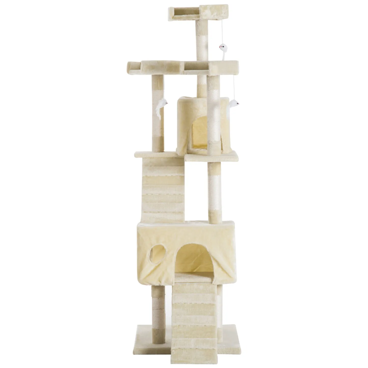 Cat Tree Scratching Post 27L×27W×28.5H cm-Beige