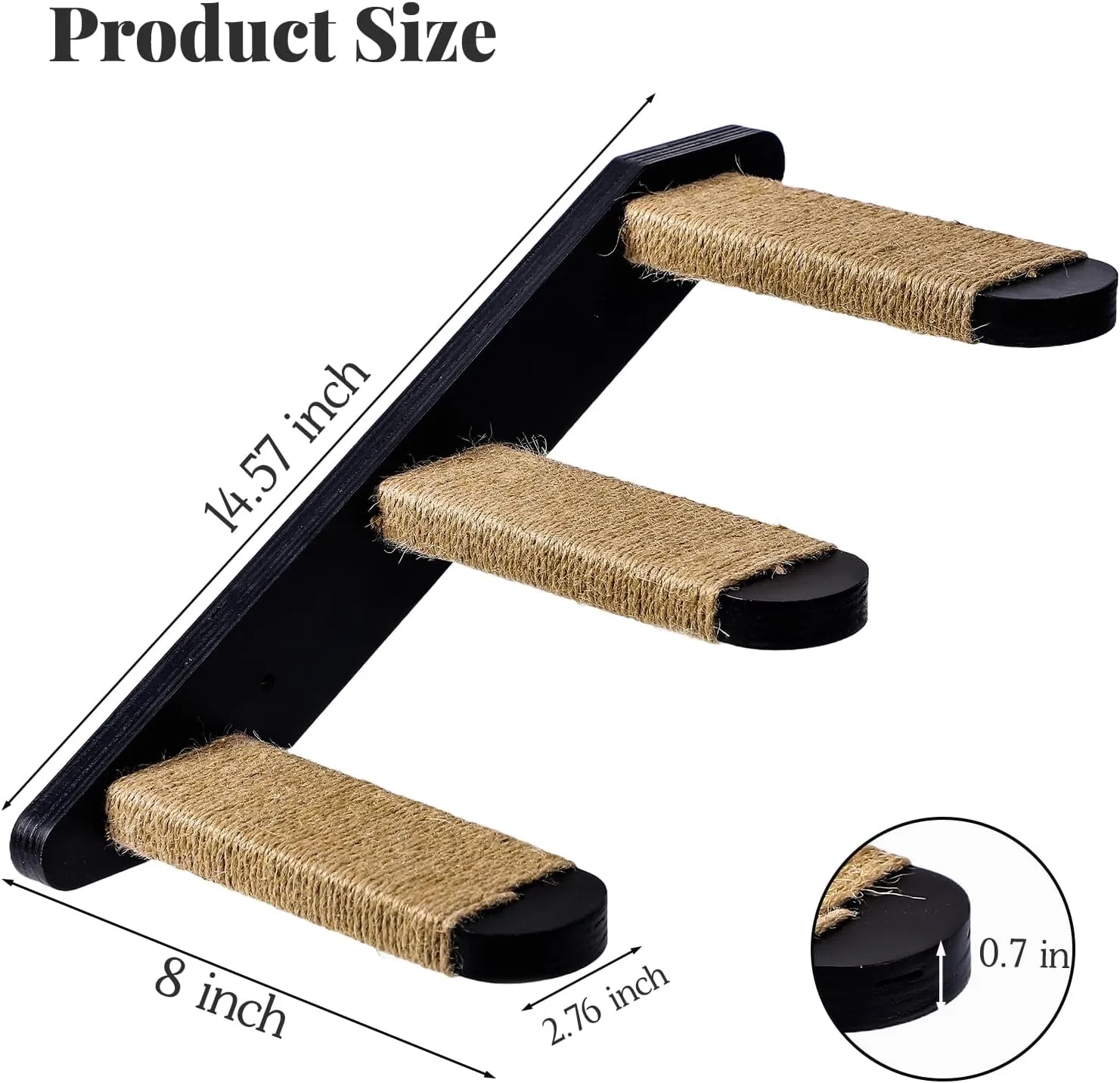 Cat Wall Steps, Cat Wall Shelves 3 Step Cat Stairway, Wood Cat Ladder Cat Steps for Wall, Cat Climbing Wall Stairs for Cats Shelves Platform Supplies(Black)