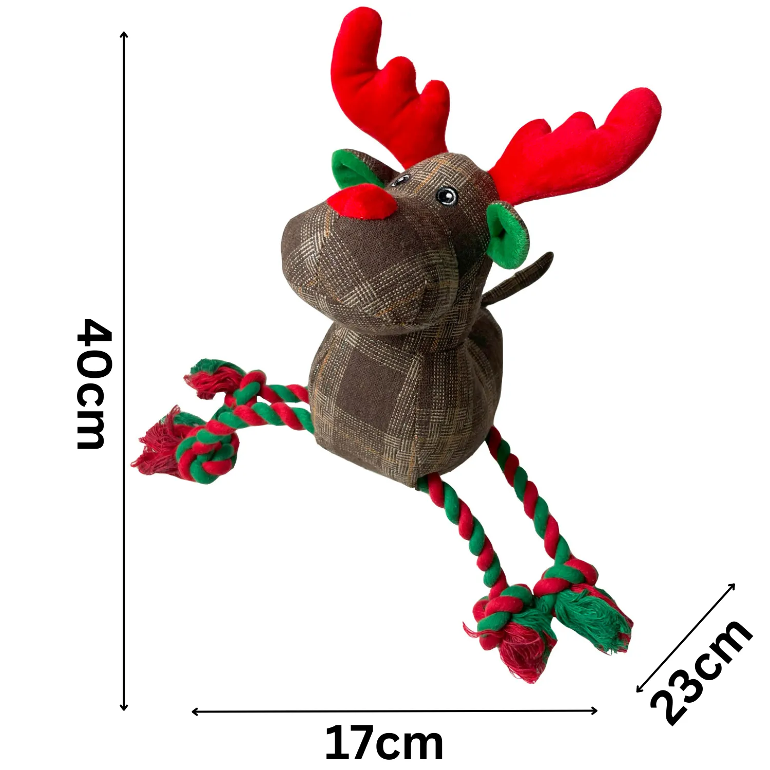 Christmas Ropee Reindeer | Festive Rope Dog Toy by Happy Pet