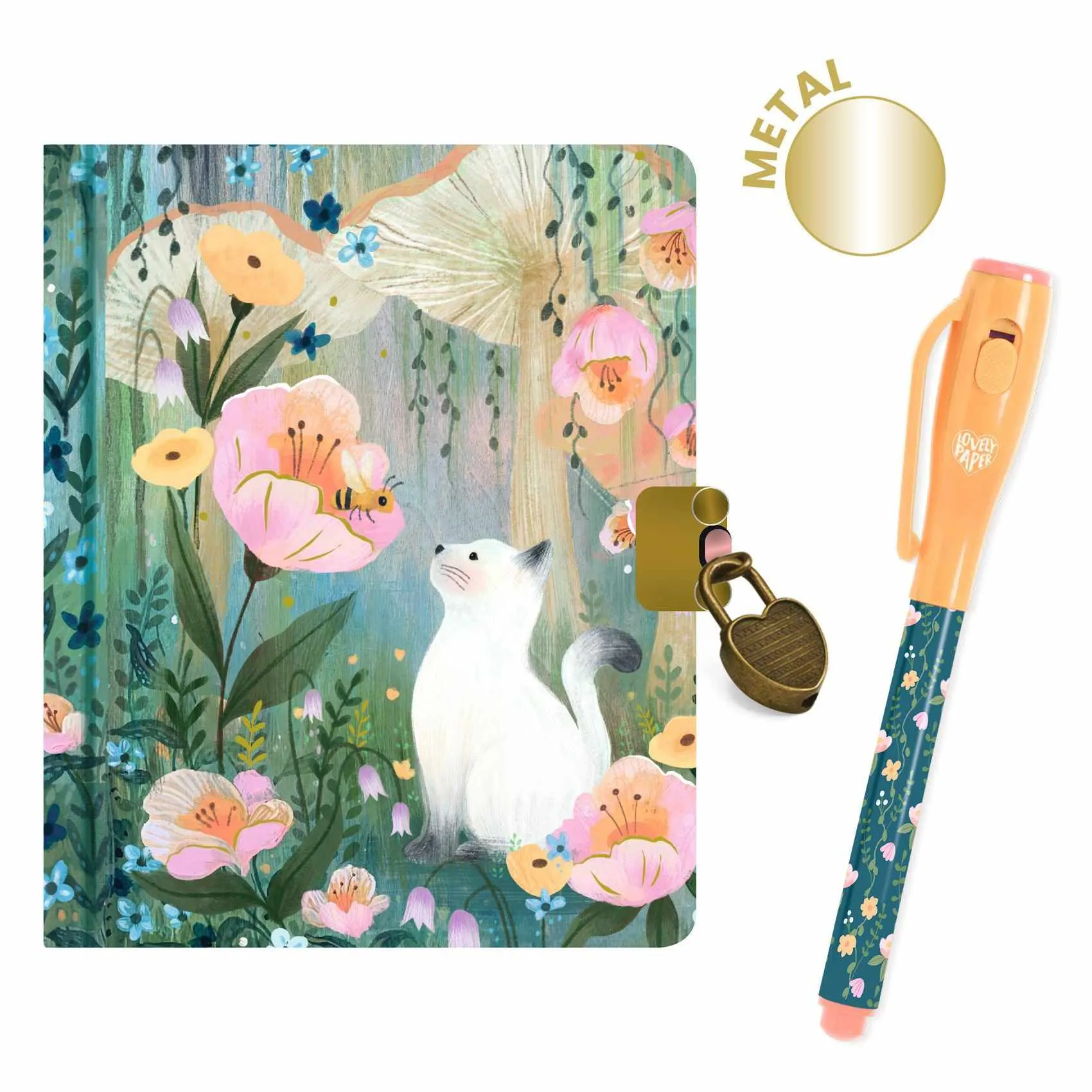 Djeco - Kendra little secret notebook with lock, key and magic pen