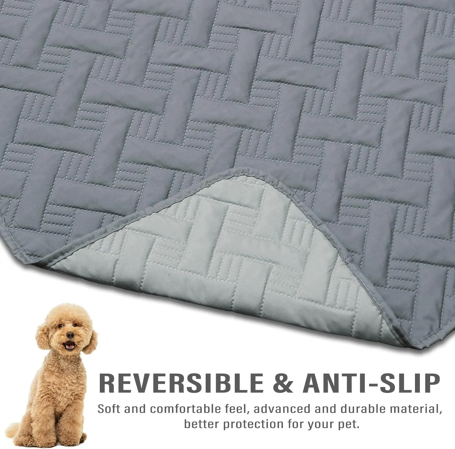 Dog Bed Cover for Pets - Blankets Rug Pads for Couch Protection Waterproof Bed Covers Dog Blanket Furniture Protector Reusable Changing Pad (Dark Grey Light Grey, 20"x30")