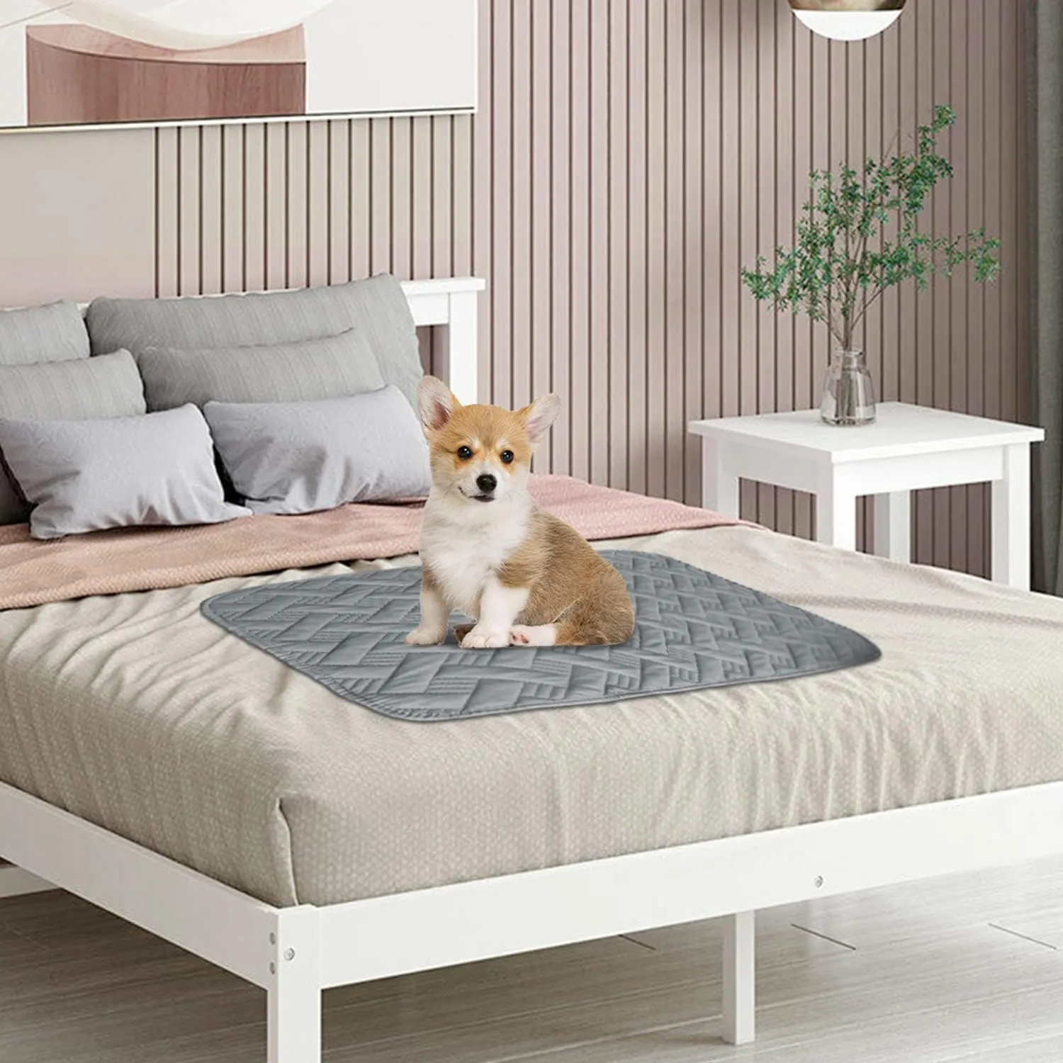 Dog Bed Cover for Pets - Blankets Rug Pads for Couch Protection Waterproof Bed Covers Dog Blanket Furniture Protector Reusable Changing Pad (Dark Grey Light Grey, 20"x30")