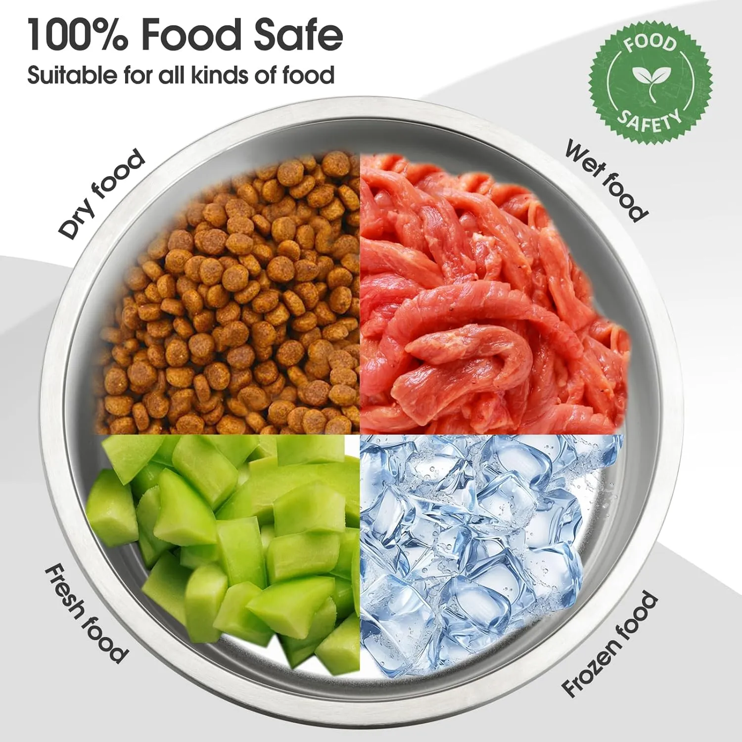 Dog Bowl - Dog Water and Food Anti Rust & Non Slip Metal Bowls Large, Spill Proof Insulated Double Wall Pet Dish for Dogs, Cats & Pets, Stainless Steel, Dishwasher Safe (100 oz, Black)