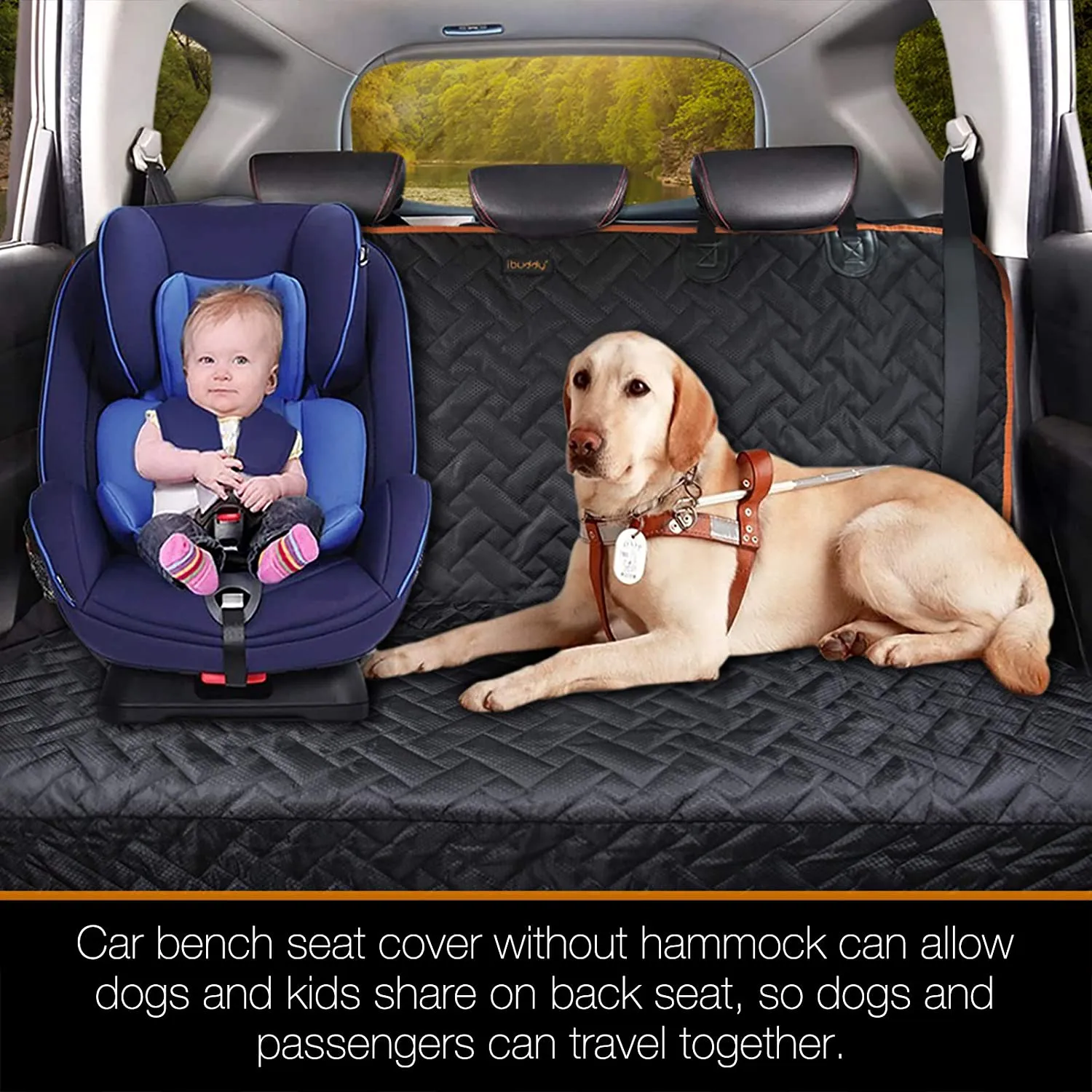 Dog Car Seat Cover for Car Waterproof Back Seat Cover for Dog and Kids  Heavy Duty and Nonslip Pet Car Seat Cover for Dogs,