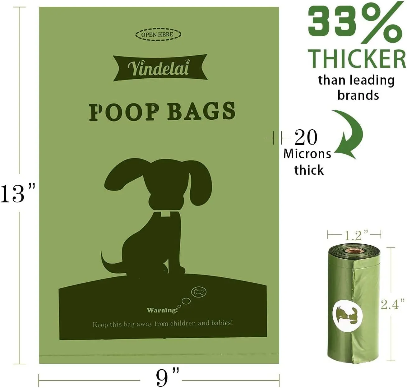 Dog Poop Bag Biodegradable Scented: Leak Proof Dog Waste Bags with 1 Dispenser, Eco-Friendly Poop Bags 26 Rolls Refills -390 Counts