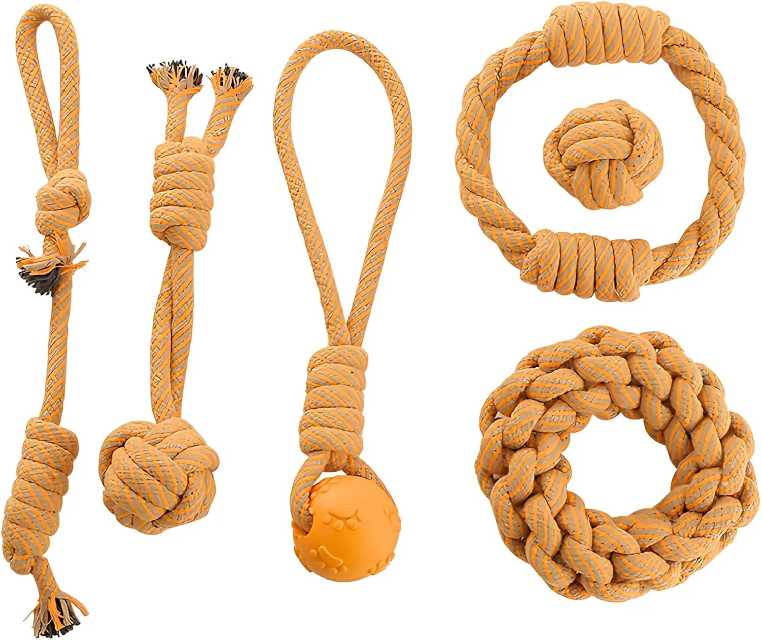 Dog Rope Toy Set  6 Pack Durable Cotton Rope Toys for Small and Medium Dogs & Puppies  Interactive Chew Toys for Tug, Fetch, Training & Dental Health  Safe & Tough for Aggressive Chewers