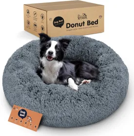 Donut Dog Bed - Premium Comfort for Anxiety Relief - Fluffy & Calming Design with Ultra-Plush Support | Cozy Round Dog Bed with Super Soft Circle Style