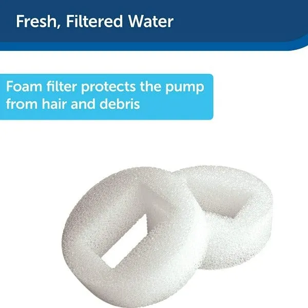 Drinkwell Ceramic & 360 Stainless Steel Replacement Foam Filters (2-Pack)