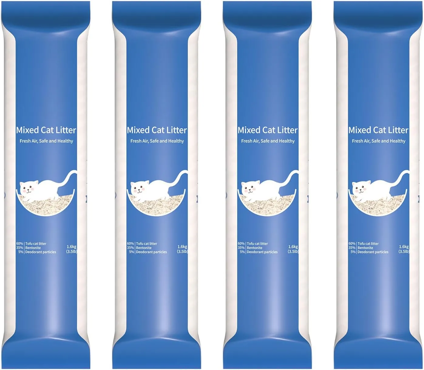 ELS PET Clumping Cat Litter, 4 Pack, Strong 3 in 1 Mixed Cat Litter, Superior Odor Control and Low Dust Easy Scoop