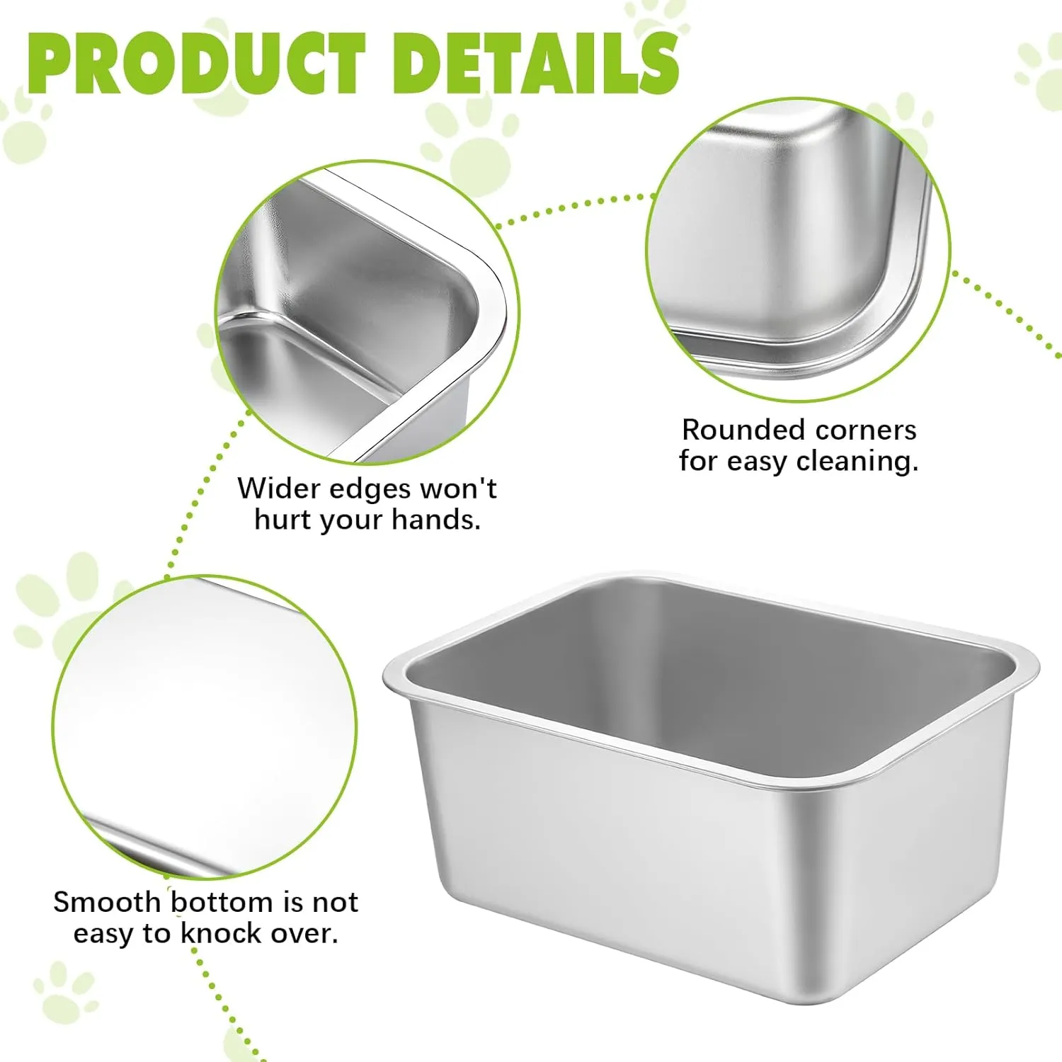 Fhiny 2 PCS Stainless Steel Dog Bowl, 3 Gallon Capacity Durable Metal Water Dish for Large Dogs, Indoor/Outdoor, Dishwasher Safe