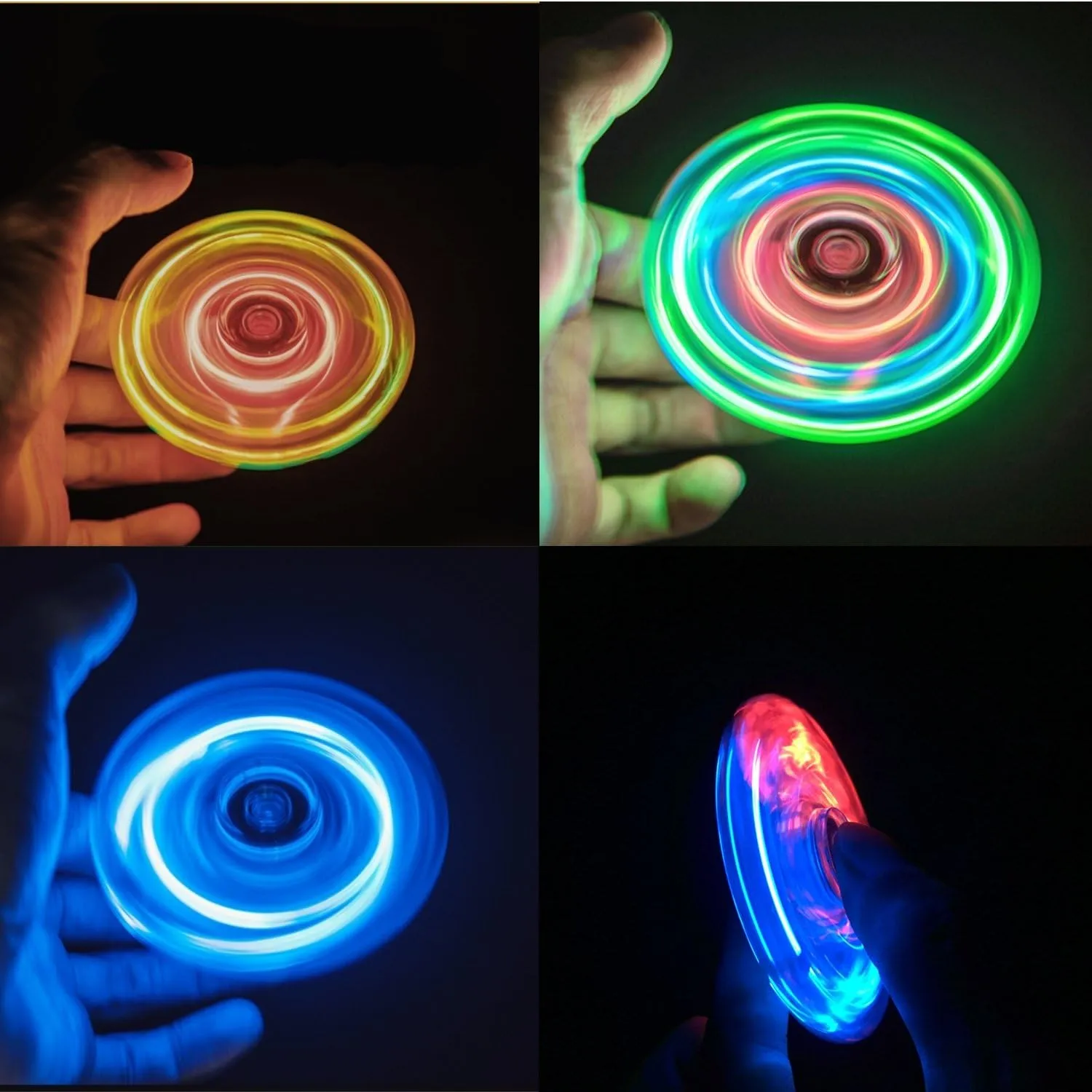 FIGROL LED Light Spinner, Light Fidget Finger Toy Hand Spinner -Stress Reduction and Anxiety Relief Hand Spinner for Children