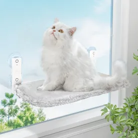 Foldable Cat Window Perch - Cat Window Hammock with 4 Suction Cups Anchor, Cat Window Bed with Metal Frame and Soft Cushions Seat, Cordless Cat Window Shelf for Indoor Cats