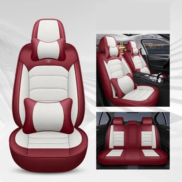 Full Set Universal Leather Car Seat Covers Interior Accessories