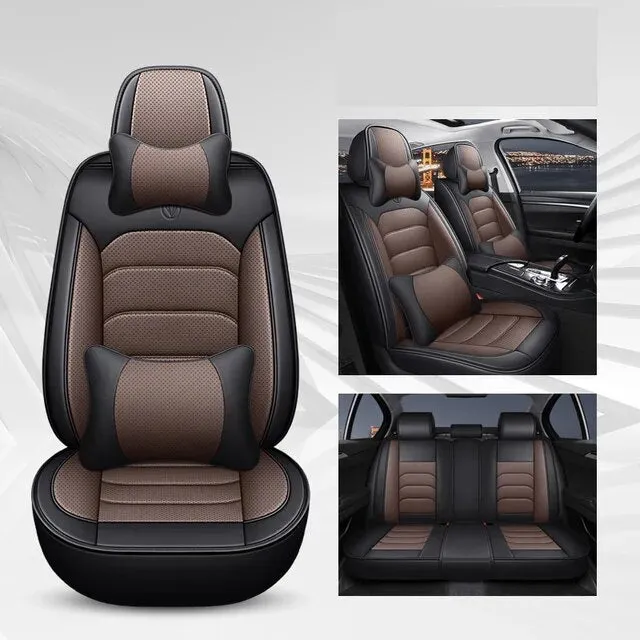 Full Set Universal Leather Car Seat Covers Interior Accessories
