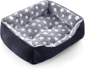GASUR Rectangle Dog Bed for Large Dogs, Cozy Washable Bed Orthopedic Dog Sofa Bed, Pet Cuddler Anti-Slip Bottom, Soft Calming Sleeping Puppy Warming Puppy Bed (S Plus (25"x 21"x 8"), Black)